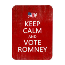 Håll lugnat och rösta Romney Rektangulära Magneter