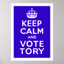 Håll lugnat och rösta Tory~ politiskt U.K. Posters