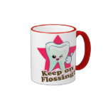 Håll på att flossing! kaffe muggar