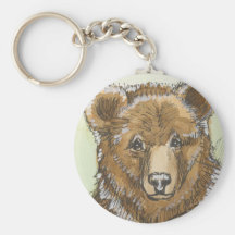 Hålla ögonen på för Grizzlybjörnunge Nyckel Ring