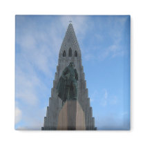 Hallgrímskirkja Reykjavik, Island kvadrerar magnet