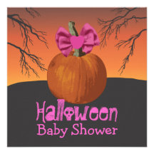 Halloween baby showerinbjudan