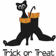 Halloween broderade kattunge i kängajackan