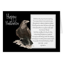 Halloween Edgar Allen Poe som är korpsvart, Neverm Hälsningskort
