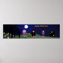 Halloween feer och Dracula pojke Affisch