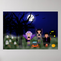 Halloween feer och Dracula pojke Affischer