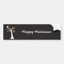 Halloween fem fågelbildekal