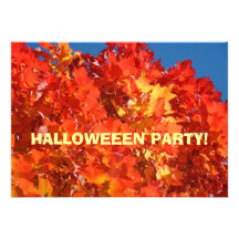Halloween fest! Inbjudananpassningsbarhöst löv