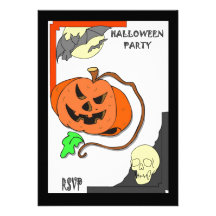 Halloween festhäxa pumpor individuella inbjudningskort