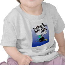 Halloween fladdermösspoop med häxan t-shirt