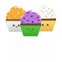 halloween för kawaii 3 muffin på svart