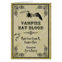 Halloween för vampyrfladdermössblod kort