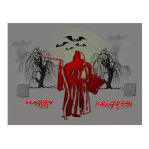 Halloween grym Reaper Vykort