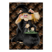 Halloween häxa hälsnings kort