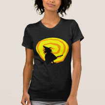 Halloween häxa och måneskjorta t-shirt