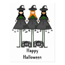 Halloween häxavykort