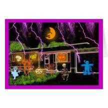 HALLOWEEN HUS 2 HÄLSNINGSKORT