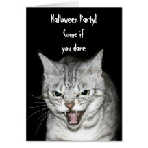 Halloween katt hälsnings kort