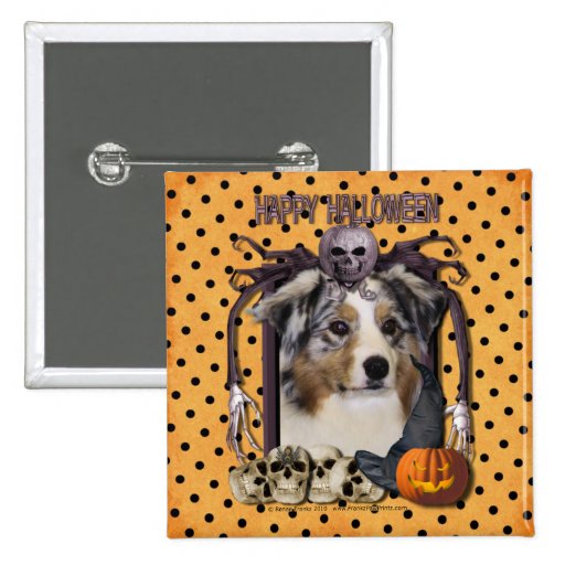 Halloween mardröm - australian shepherd knapp med nål