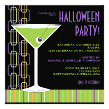 Halloween Martini ögonglobcocktailparty Inbjudan