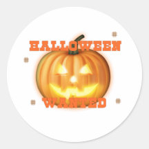 halloween önskade rund klistermärke
