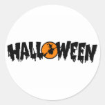 Halloween ordstäv rund klistermärke