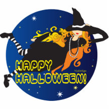 halloween redhaired häxa cut outs