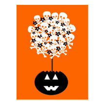 Halloween skalleTopiary Vykort