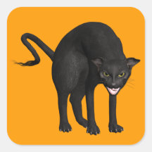 Halloween spöklik läskig svart katt klistermärke