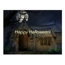Halloween spöklik platsvykort