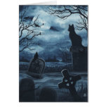 Halloween svart kattsamhälle korpsvarta tomma Note Hälsningskort