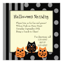 Halloween ugglor anpassade inbjudan