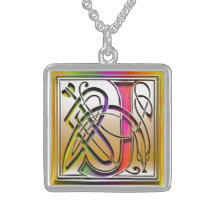 Halsband "för Celtic regnbåge" för Monogram för J 