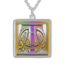 Halsband "för Celtic regnbåge" för Monogram för T 