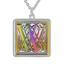 Halsband "för Celtic regnbåge" för Monogram för W 