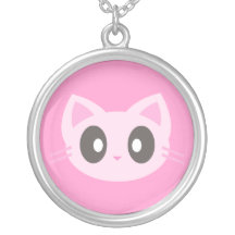 Halsband för silver Kawaii för rosa kattungekatt f