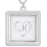 Halsband för silverhjärtaMonogram