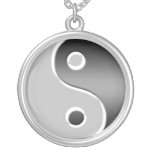 Halsband för silverYin Yang asiat