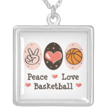 Halsband för sterling silver för fredkärlekbasket