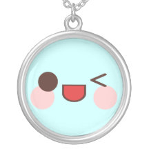 Halsband för sterling silver för Kawaii lyckligt b