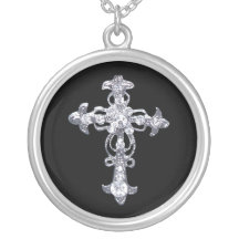 Halsband prydd med ädelsten svart för crucifixkors