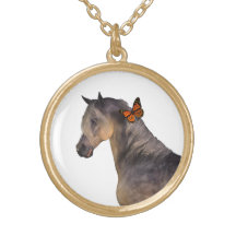 Halskette Medallion Anhänger "Butterfly Horse"