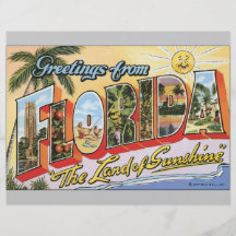 Hälsningar från Florida "landet av solskenet", Vin Flygblad