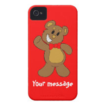 Hälsningar från nalle, tillfogar precis ditt egna  iPhone 4 cover