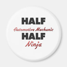 Halv automatisk mekaniker halva Ninja Kylskåpsnagnet