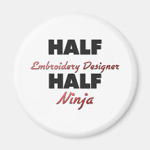 Halv broderi märkes- halva Ninja Magneter För Kylskåp