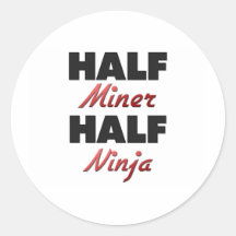 Halv gruvarbetare halva Ninja Klistermärken