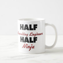 Halv konsulterande ingenjör halva Ninja Kaffe Mugg