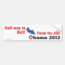 Halv långt till helvetet anti-obama bildekal