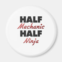 Halv mekaniker halva Ninja Kylskåps Magneter